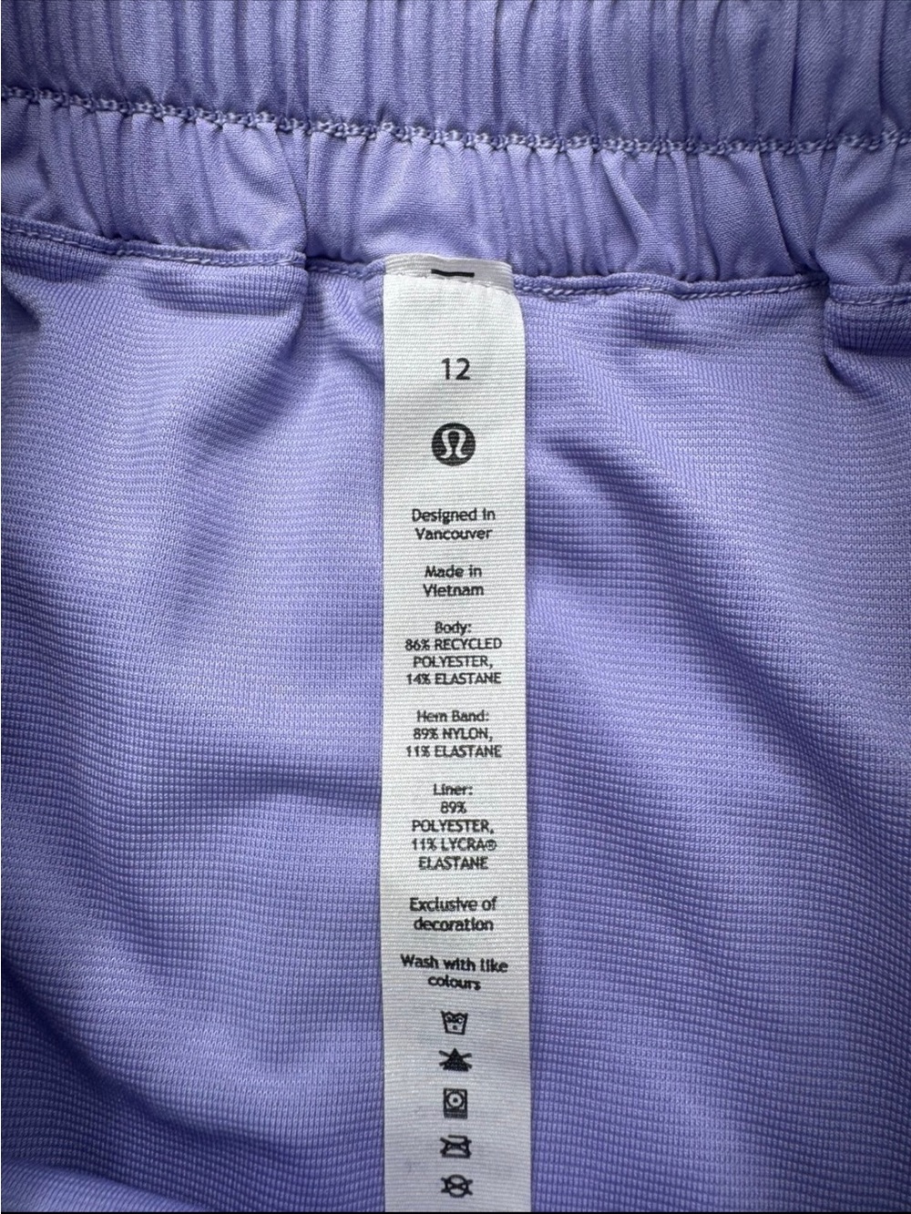 Lululemon Hotty Hot High Rise Athletic Shorts Lilac Smoke Size 12 NWT - Picture 11 of 11